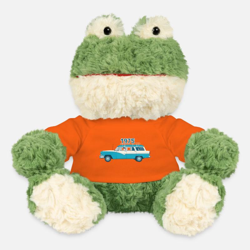 1975 Oldtimer mit Holzdach - MiniFeet® Frosch Torge - Goldorange