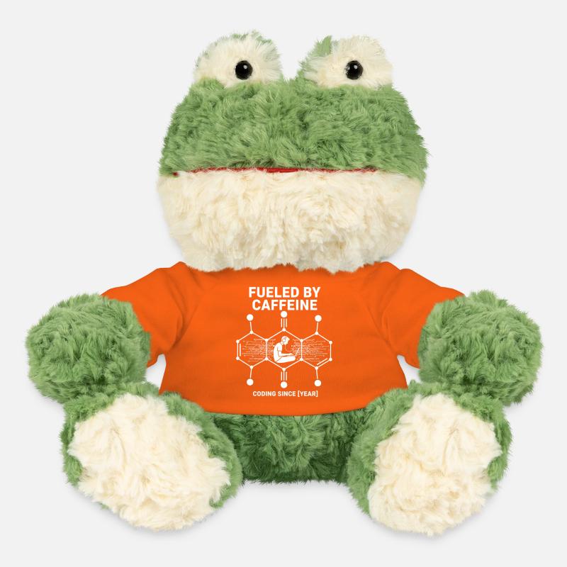 Fueled by Caffeine Coding Shirt | Programmer - MiniFeet® Frog Torge - golden orange