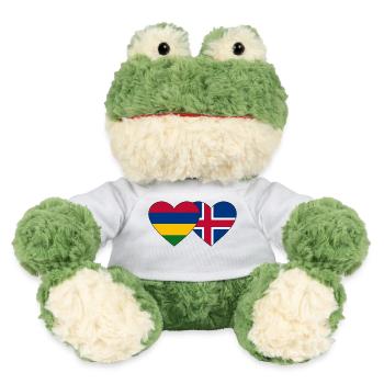 Mauritius Iceland Flag Heart - MiniFeet® Frog Torge - sun yellow - Front