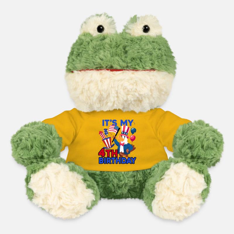 C’est mon 4ème anniversaire Firecracker Kid 4ème - Grenouille Torge MiniFeet® - jaune soleil