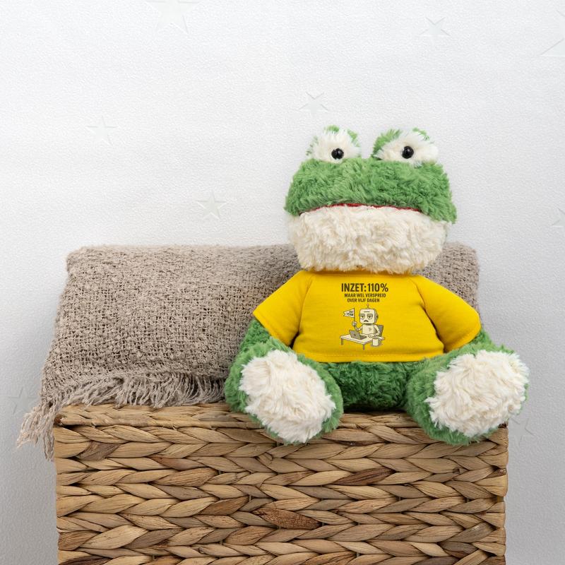 COMMITMENT: 110% – Robot at work with dry humor MiniFeet® Frog Torge