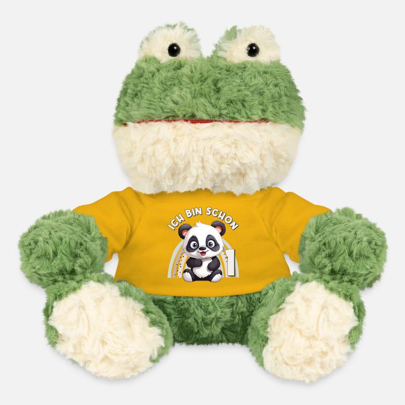 1. Geburtstag Panda Bär Regenbogen Süß Niedlich - MiniFeet® Frosch Torge - Sonnengelb