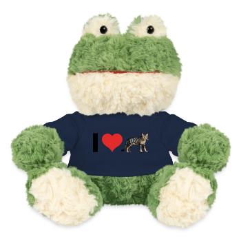 J’aime les chats domestiques - Autocollant pour animaux de compagnie - Grenouille Torge MiniFeet® - bleu marine - Devant