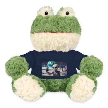 extraterrestre gris sur la surface de la lune – faire des selfies - Grenouille Torge MiniFeet® - bleu marine - Devant