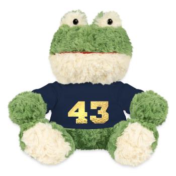 Numéro 43 paillettes doré - 43e anniversaire - Grenouille Torge MiniFeet® - bleu marine - Devant