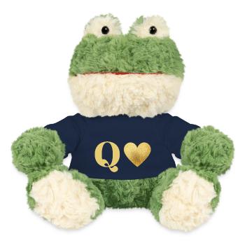 Buchstabe q goldenes Herz - MiniFeet® Frosch Torge - French Navy - Vorne