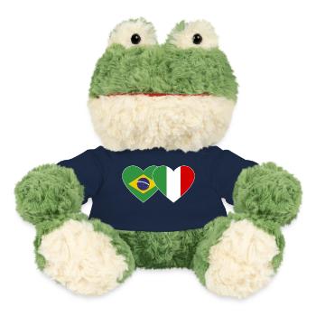 Italien Brasilien Flagge Herz breit - MiniFeet® Frosch Torge - French Navy - Vorne