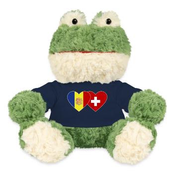 Andorra Switzerland Flag Heart - MiniFeet® Frog Torge - french navy - Front