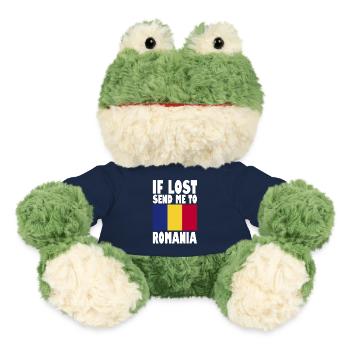 Romania Flag Slogan - MiniFeet® Frog Torge - french navy - Front