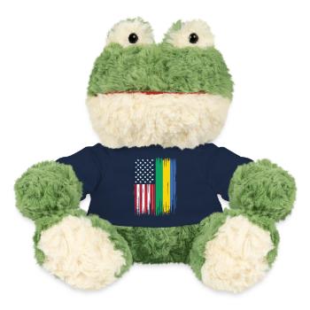 Gabonese Roots and Gabon American Flag - MiniFeet® Frog Torge - french navy - Front