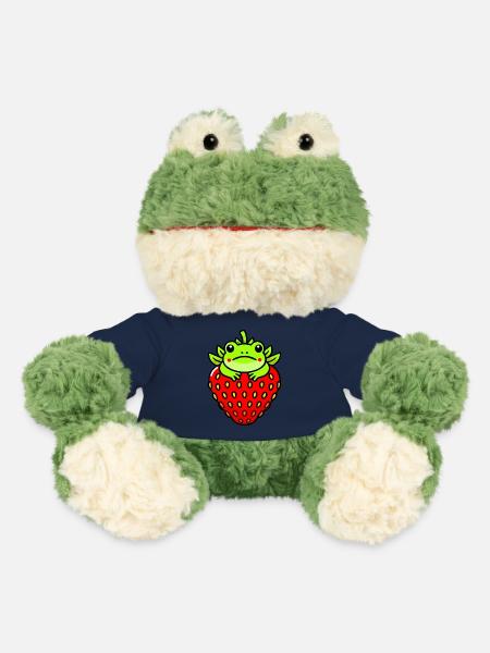 Kawaii Frosch in Erdbeere – Lustiges Cartoon-Tier - MiniFeet® Frosch Torge - French Navy