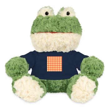 Retro 70er Jahre Büffelkaromuster in Orangegelb - MiniFeet® Frosch Torge - French Navy - Vorne