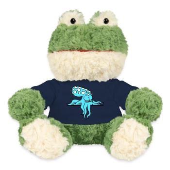 Oktopus hinter Mauer Zaun Schild Tasche guckt böse - MiniFeet® Frosch Torge - French Navy - Vorne