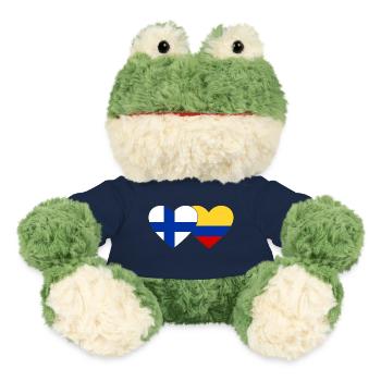 Finland Colombia Flag Heart - MiniFeet® Frog Torge - french navy - Front