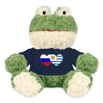 Russland Uruguay Flagge Herz - MiniFeet® Frosch Torge - French Navy - Vorne