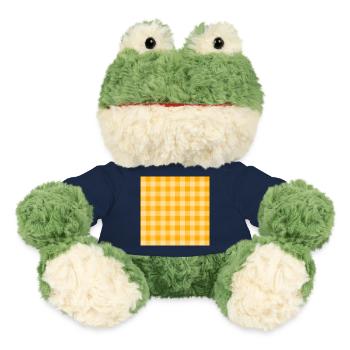 Retro 70's Buffalo Plaid Muster in gelb groovy - MiniFeet® Frosch Torge - French Navy - Vorne