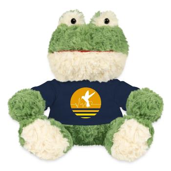 Colibri orange pastel - Grenouille Torge MiniFeet® - bleu marine - Devant