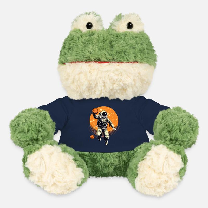 Astronaute, basket-ball dans l’espace, illustration - Grenouille Torge MiniFeet® - bleu marine