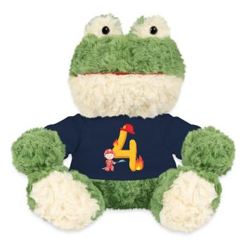 Vierter Geburtstag Feuerwehr Feuerlöschen zum 4. - MiniFeet® Frosch Torge - French Navy - Vorne