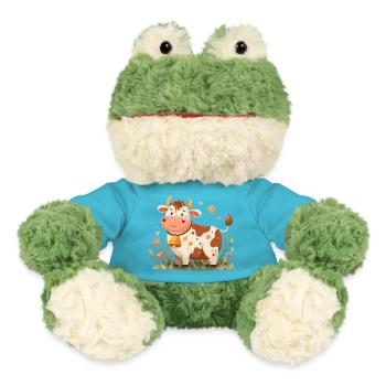 Kuh mit Glocke im Blütenfeld - MiniFeet® Frosch Torge - Atollblau - Vorne