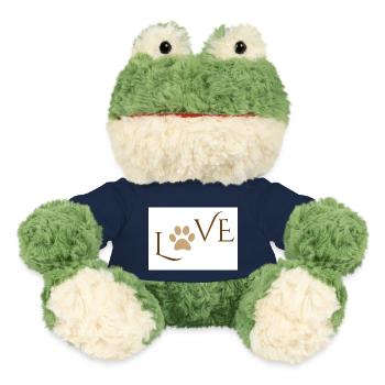 Love Word with Brown Dog or Cat Animal Paw Print - MiniFeet® Frog Torge - french navy - Front