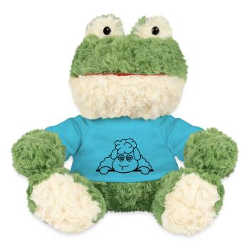 Schaf Müde Gelangweilt Hinter Zaun Mauer Schild - MiniFeet® Frosch Torge - Atollblau - Vorne