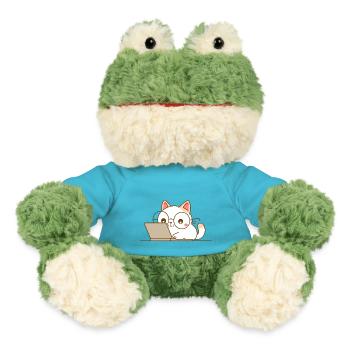 Chat kawaii au travail - Grenouille Torge MiniFeet® - bleu outremer - Devant