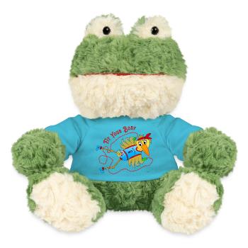 Schräger Vogel Seilspringen Fitness mit Humor - MiniFeet® Frosch Torge - Atollblau - Vorne