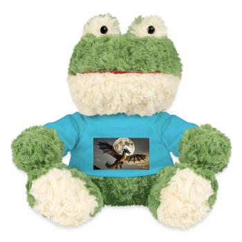Ein realistischer majestätischer dunkler Drache-Vollmond - MiniFeet® Frosch Torge - Atollblau - Vorne