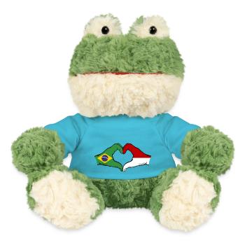 Brasilien Indonesien Flagge Haende Herzform - MiniFeet® Frosch Torge - Atollblau - Vorne