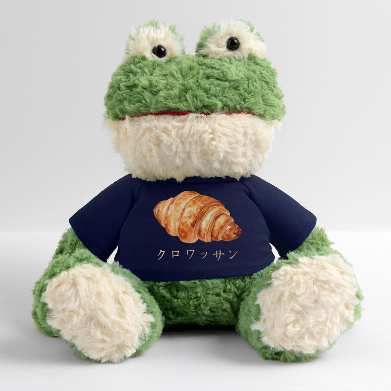 Conception de texte japonais croissant mignon Grenouille Torge MiniFeet®