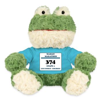 T-shirt logo Maman Marathon - Grenouille Torge MiniFeet® - bleu outremer - Devant