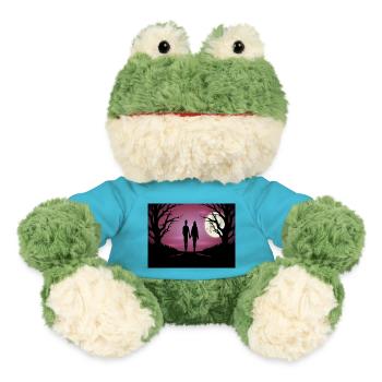Couple aimant marchant une nuit de pleine lune Sticker - Grenouille Torge MiniFeet® - bleu outremer - Devant