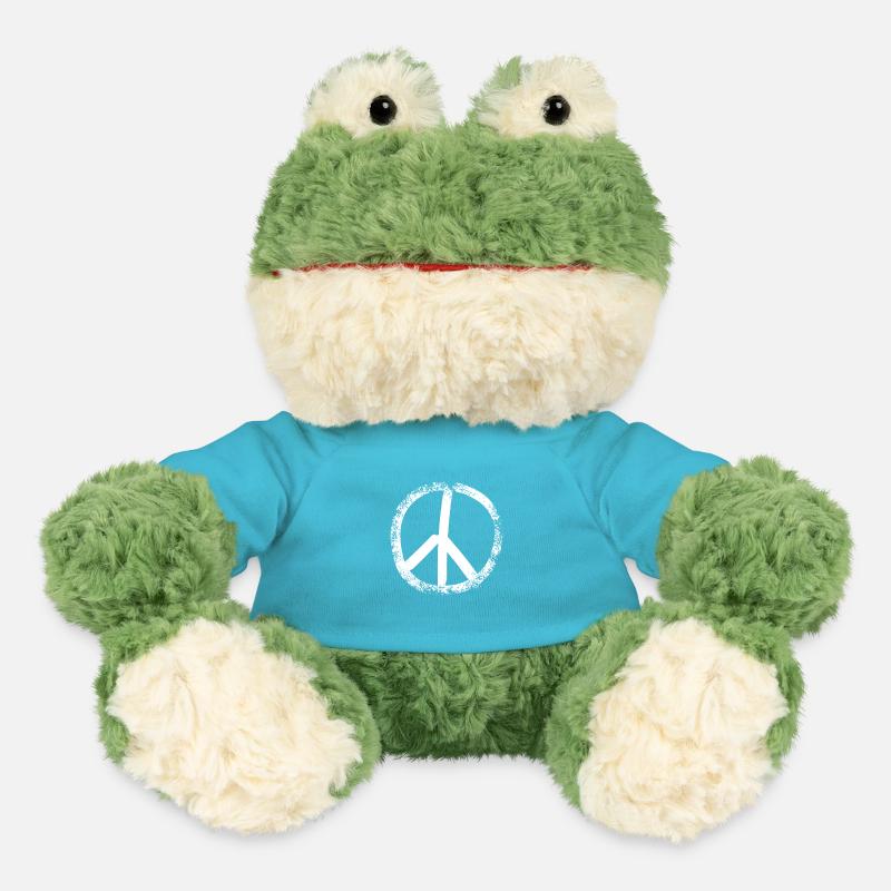 signe de paix moucheté de blanc - Grenouille Torge MiniFeet® - bleu outremer