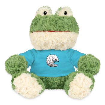Gerolltes Schuppentier T-Shirt Gefährdete Arten Lustig - MiniFeet® Frosch Torge - Atollblau - Vorne