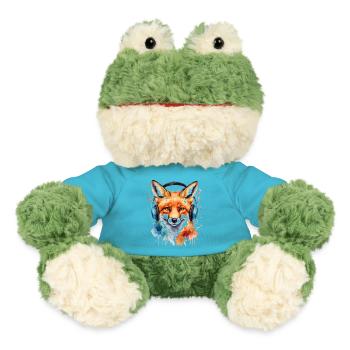 Fuchs Kopfhörer Musik Bunt Tier Design Print - MiniFeet® Frosch Torge - Atollblau - Vorne