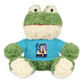 Vintage Man at the Table – Contemporary Art - MiniFeet® Frog Torge - atoll blue - Front