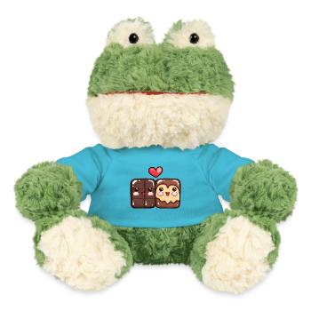Schokolade Paar Liebe Herz Lustig - MiniFeet® Frosch Torge - Atollblau - Vorne