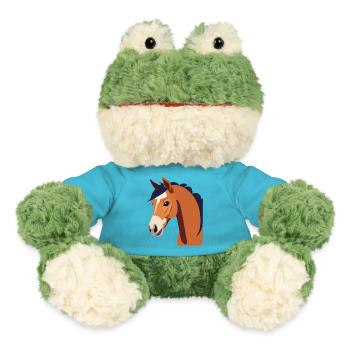 Pferdekopf braunes Pferd - MiniFeet® Frosch Torge - Atollblau - Vorne