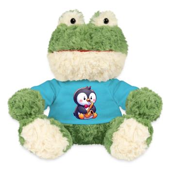 Penguin Saxophonist Jazz Concert - MiniFeet® Frog Torge - atoll blue - Front