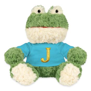 Golden J Letter - MiniFeet® Frog Torge - atoll blue - Front