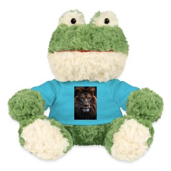 Löwe Löwen Tier Afrika Closeup Face - MiniFeet® Frosch Torge - Atollblau - Vorne
