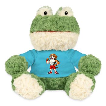 Starker Beagle Hund Bodybuilder Fitness Muskeln - MiniFeet® Frosch Torge - Atollblau - Vorne