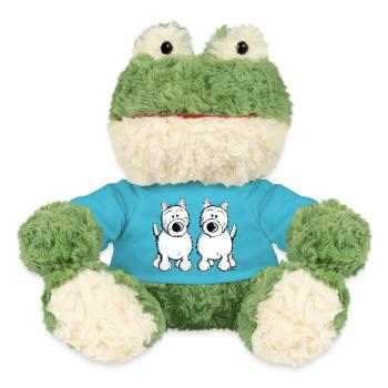 Two West Highland White Terrier - MiniFeet® Frog Torge - atoll blue - Front
