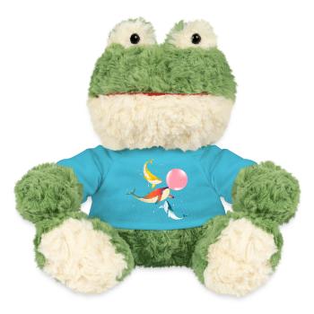 three colorful shimmering whales with bubblegum - MiniFeet® Frog Torge - atoll blue - Front