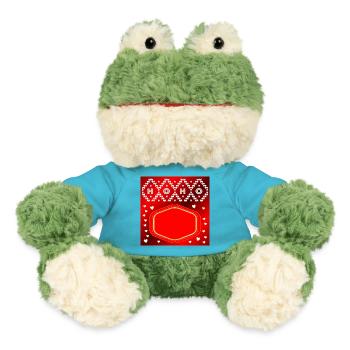 DESIGN YOUR OWN CHRISTMAS NAME BADGE - MiniFeet® Frog Torge - atoll blue - Front