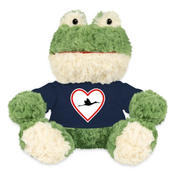 Herz Schild Storch Klapperstorch Geburt - MiniFeet® Frosch Torge - French Navy - Vorne