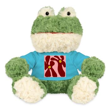 Rote Blumen Minimalistisches Design - MiniFeet® Frosch Torge - Atollblau - Vorne