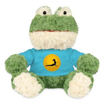 Kobra Pose Yoga Silhouette Goldene Sonne - MiniFeet® Frosch Torge - Atollblau - Vorne