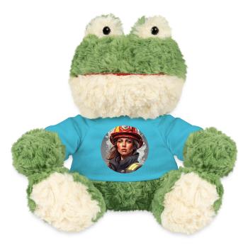 Feuerwehrfrau / Feuer / Brand / Löschen / Heldin - MiniFeet® Frosch Torge - Atollblau - Vorne